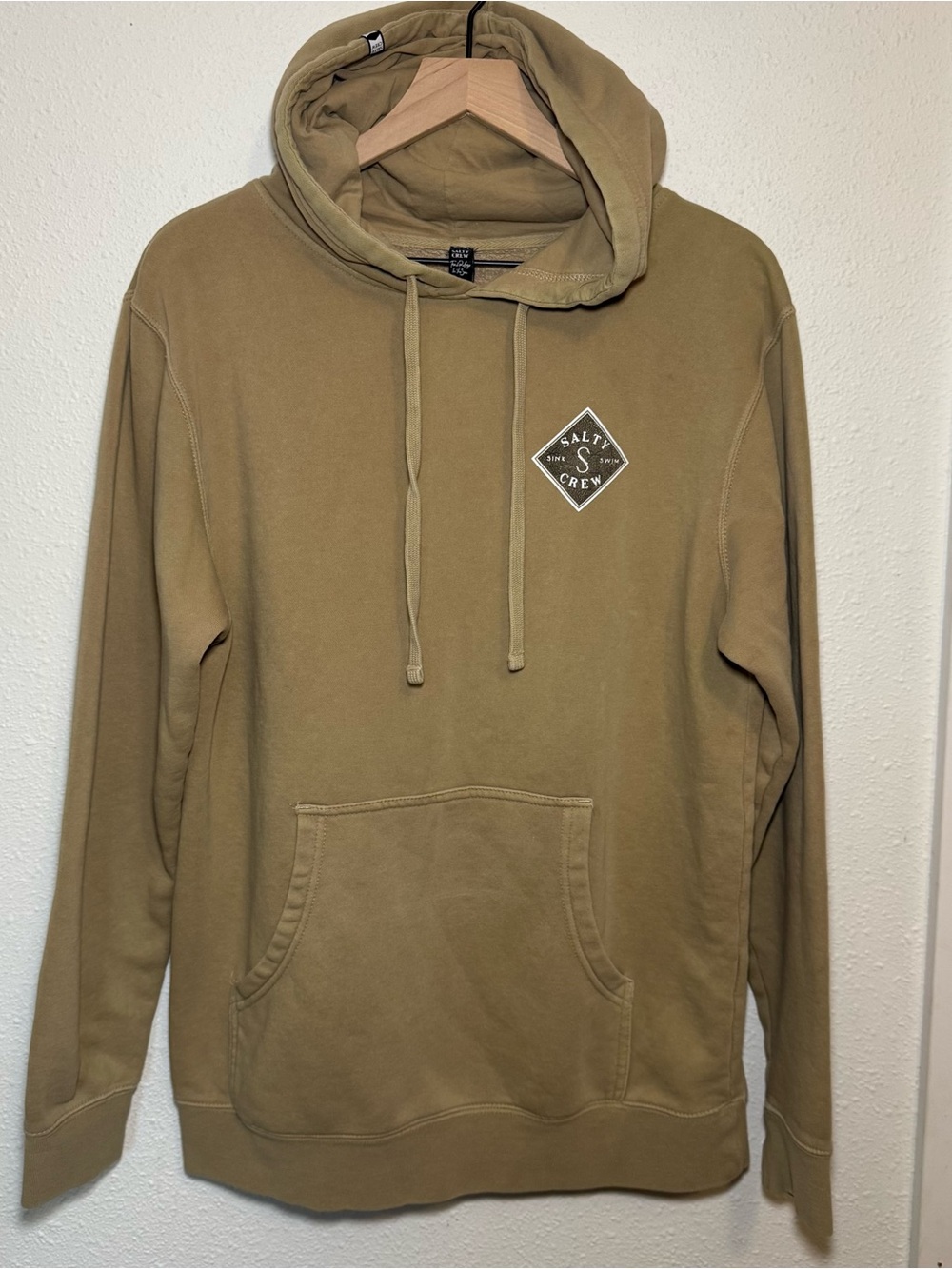 Salty Crew Unisex Pullover Hoodie in Tan Size Large